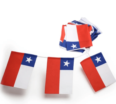 Guirnalda para fiestas patrias diseños de estrella chilena - Pack 1 unidad1