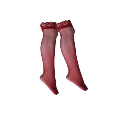 MEDIA LIGA PARA MUJER CON SILICONA EN  COLOR ROJO PACK 6 UNIDADES1