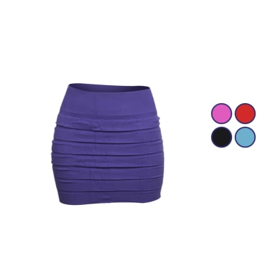 Mini faldas con pliegues horizontales en colores lisos para mujer - Pack 3 unidades1