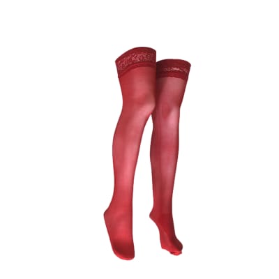 MEDIA LIGA SEXY PARA MUJER COLOR ROJO CON SILICONA PACK 6 UNIDADES