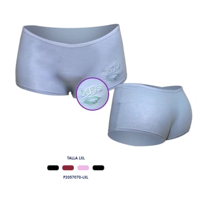 Pantaletas algodón diseño kiss surtido para mujer - Pack 4 unidades