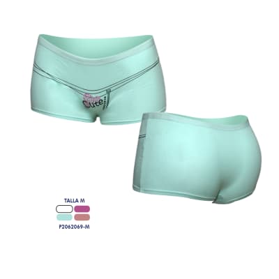 Pantaletas de algodón estampado Flor cute para mujer - Pack 4 Unidades1