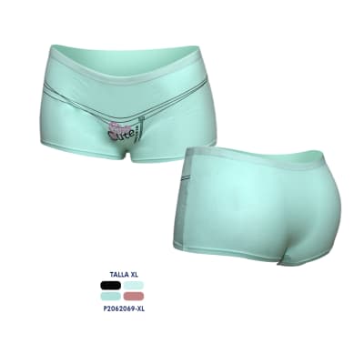 Pantaletas algodón estampado Flor Cute surtido para mujer - Pack 4 unidades