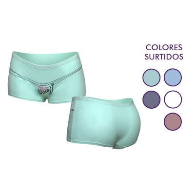 Pantaletas Con Estampado Flor Cute Para Mujer -  Pack 12 Unidades