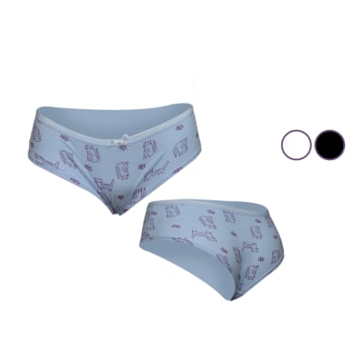 Pantaletas de algodón estampados de Gatitos para mujer - Pack 12 unidades1