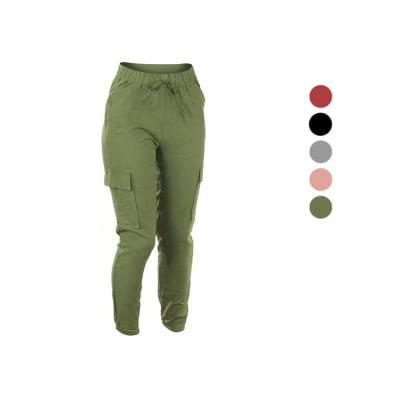 Pantalón viscosa estilo cargo con bolsillos para mujer - Pack 3 unidades