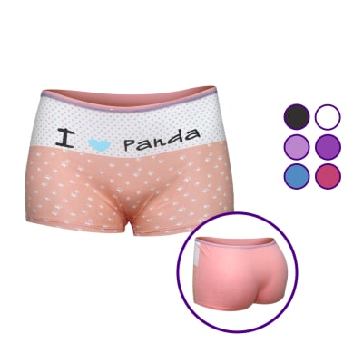 Pantaletas de algodón con puntitos y huellas para mujer - Pack 12 unidades