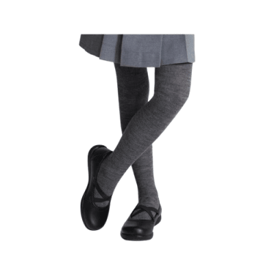 Panty algodón acanalada color gris juvenil para niñas - Pack 3 unidades
