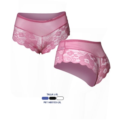 Pantaletas invisible con malla surtido en color para mujer - Pack 3 unidades1