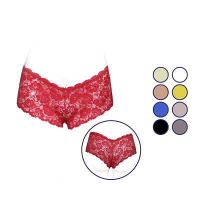 Pantaletas flores bordado en colores lisos surtidos para mujer - Pack 12 unidades