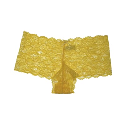 Pantaletas de encaje en color amarillo liso para mujer - Pack 12 unidades