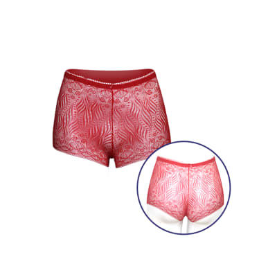 Pantaletas de encaje completo en color rojo para mujer - Pack 12 unidades