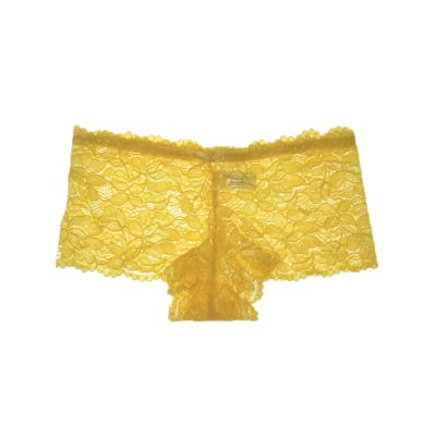 Pantaletas amarilla color liso con lazo para mujer - Pack 12 unidades