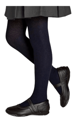 Pantys algodón escolar color azul marino acanalado para niñas - Pack 3 unidades