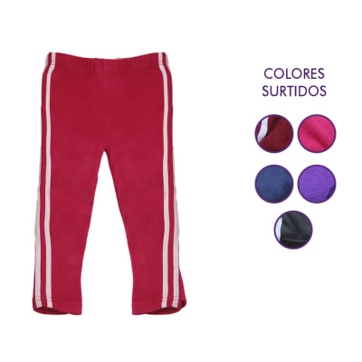 Pantalón chiporro con líneas y tela plush para niñas - Pack 6 unidades