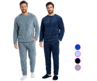 Pijamas de poleras pantalón trenzados color surtidos para hombres - Pack 1 unidad