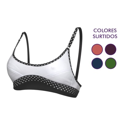 Peto juvenil de algodón 2  broches diseños de puntos  - Pack 12 unidades1