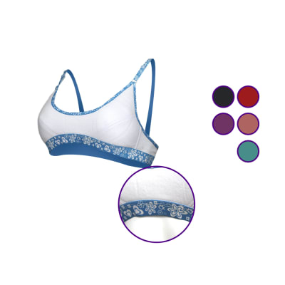 Peto juvenil de algodón 2 broches diseños de florecitas - Pack 12 unidades1