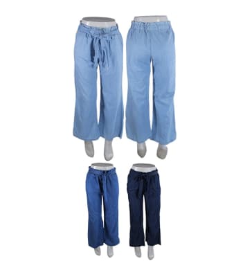 Pantalón Palazzo Jeans Color Surtidos Para Mujer - Pack 3 Unidades1