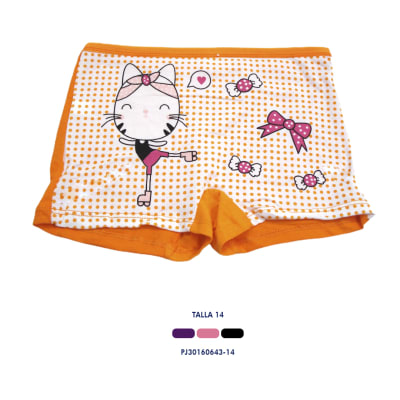 Pantaleta Juvenil diseños De Puntos Y Gatitos - Pack 3 Unidades1
