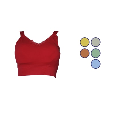 Peto Colores lisos Con Encaje En Borde Para Mujer - Pack 6 Unidades