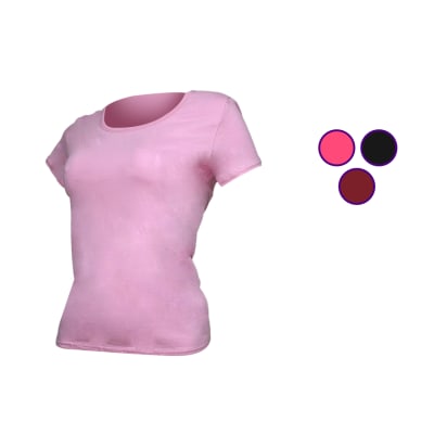 Polera manga corta de algodón surtidas para mujer - Pack 12 unidad