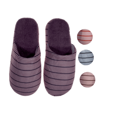 Pantuflas con diseños líneas para mujer - Pack 12 unidades1