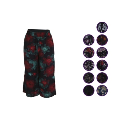 Pantalón estilo palazzo 3/4 bota recta de verano para mujer - Pack 3 unidades