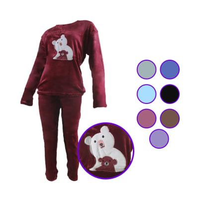 Pijamas chiporro Conjunto 2 Piezas Diseños Ositos Para Mujer - Pack 1 Unidades