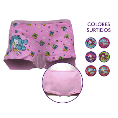 Pantaletas de algodón diseños y color surtido para niñas - Pack 3 unidades1