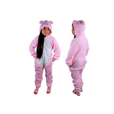 Pijamas enterito polar diseño cerdito color rosa para niñ@s  - Pack 1 unidad1