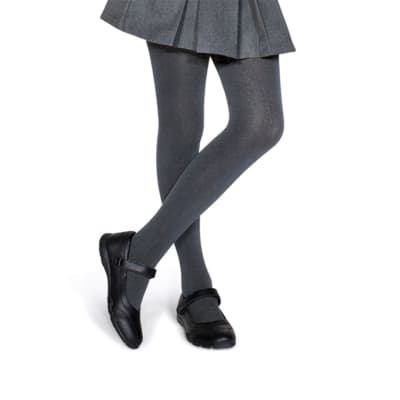 Panty Ballerina escolar ultra suave color plomo para niñas - Pack 3 unidades