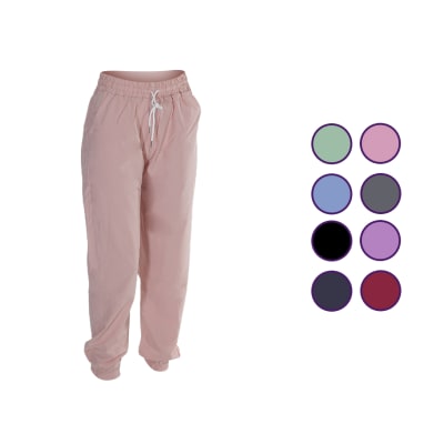 Pantalón tipo jogger con bolsillos y puños color liso para mujer - Pack 3 unidades