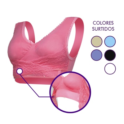 Petos Con Relleno Levanta Bustos Y 2 Broches Para Mujer - Pack 12 Unidades
