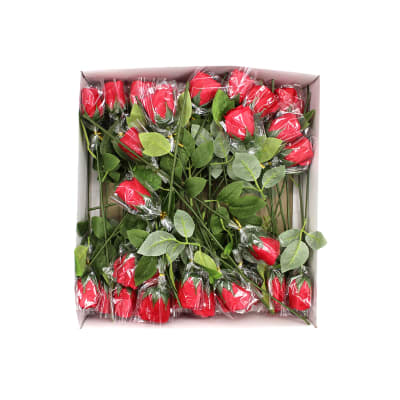 Pack de rosas rojas artificiales para celebraciones especiales - Pack 30 unidades1