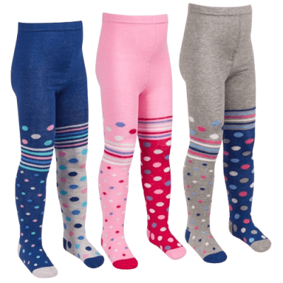 Pantys dealgodón y bambú con diseños surtidos para niñas - Pack 3 unidades