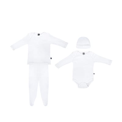 SET 4 PIEZAS PARA BEBE COLOR BLANCO TALLA 6-9 PACK 4 UNIDADES