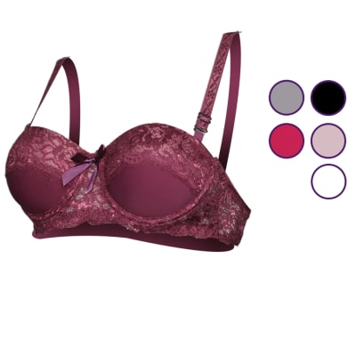 Sostén Copa A Poco Relleno Y Lazo En Centro Para Mujer - Pack 12 Unidades
