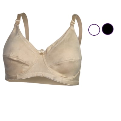 Sostén maternal copa D en colores lisos y lazo al centro - Pack 12 Unidades