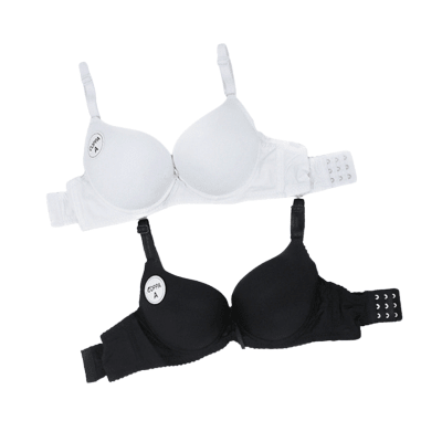 Sostén copa A con relleno en color blanco y negro para mujer - Pack 12 unidades1