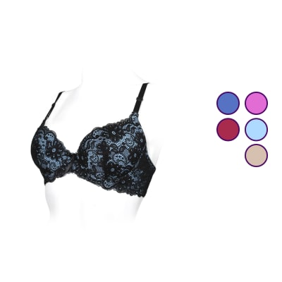 Sostén copa B con encaje completo de flores para mujer - Pack 12 unidades1