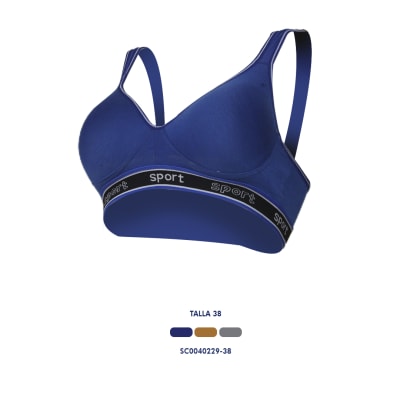 Sostén copa C deportivo tipo peto surtidos para mujer - Pack 3 unidades1