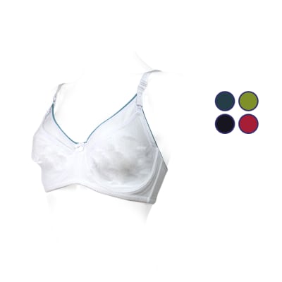 Sostén maternal copa C blanco y colores en borde - Pack 12 unidades