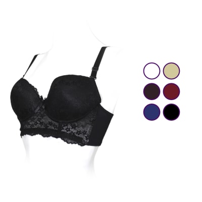 Sostén copa C con encajes banda gruesa para mujer - Pack 12 unidades1