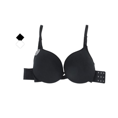 Sostén copa C algodón en color blanco y negro para mujer - Pack 12 unidades