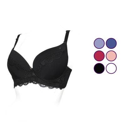 Sostén copa C de encaje con relleno para mujer - Pack 12 unidades