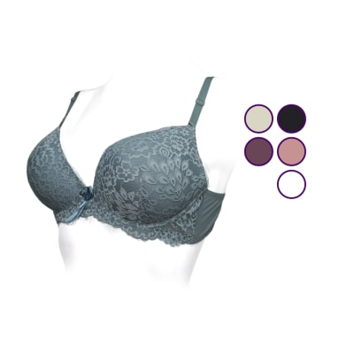 Sostén Copa C Con Relleno Diseño Encaje Para Mujer - Pack 12 Unidades1