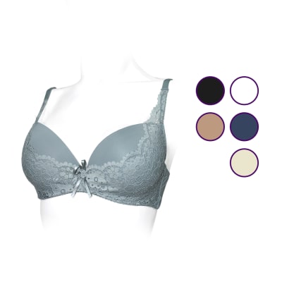 Sostén copa C liso encaje floreado con poco relleno - pack 12 unidades1