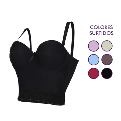 Sostén Strapless Copa C Tipo Bustier - Pack 12 Unidades1