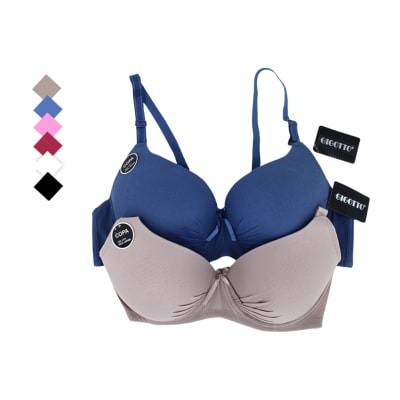 Sostén copa D gigotto color liso con relleno para mujer  - Pack 3 Unidades